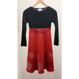 Rare Editions girls long velvet and satin dress. Size 10/12